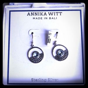ANNIKA WITT sterling silver aquamarin earrings NIB